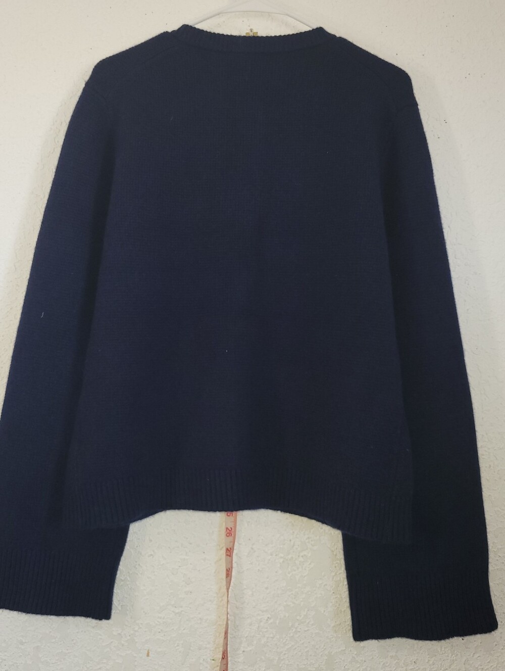 Quince Women's Navy Button-Front Crewneck Cardigan 100% Cashmere - Picture 2 of 10